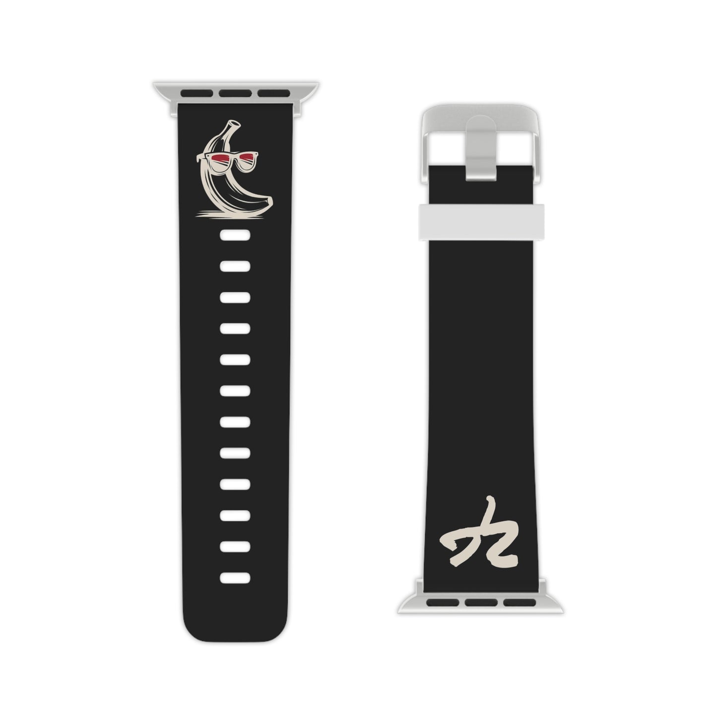 2 Tired Gorillaz (2TG, Sigma Banana), Rubber Watch Band for Apple Watch (Black)