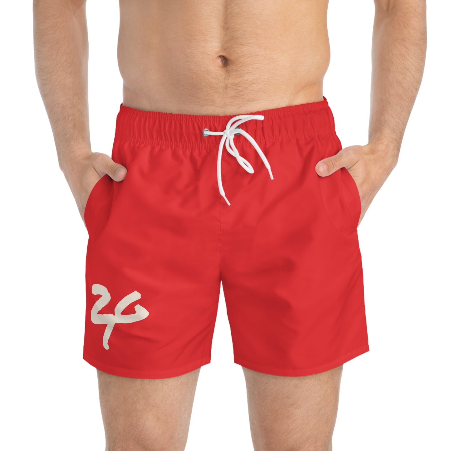 2 Tired Gorillaz, (Sigma Banana) Swim Shorts(Red)