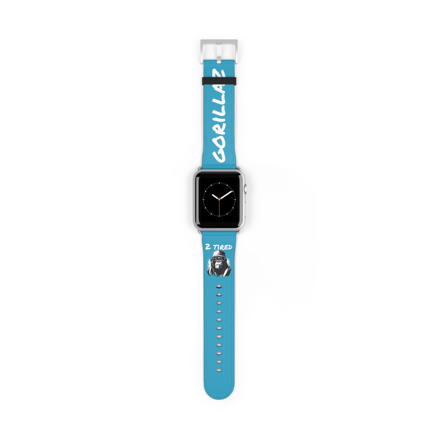 2 Tired Gorillaz, Vegan Leather Watch Band (Turquoise)