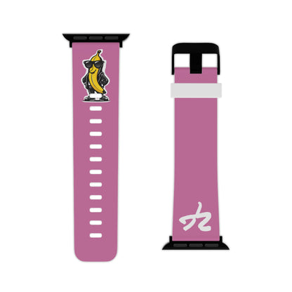 2 Tired Gorillaz (2TG, Cool Banana), Rubber Watch Band for Apple Watch (Light Pink)