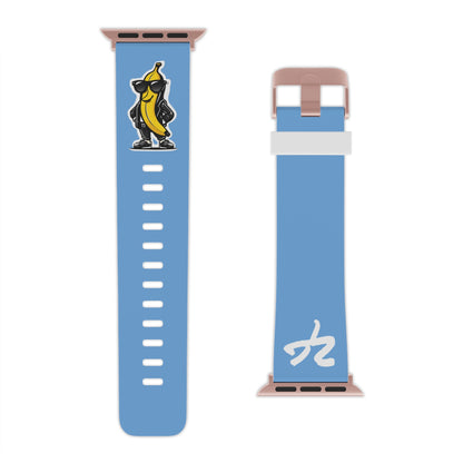 2 Tired Gorillaz (2TG, Cool Banana), Rubber Watch Band for Apple Watch (Blue)