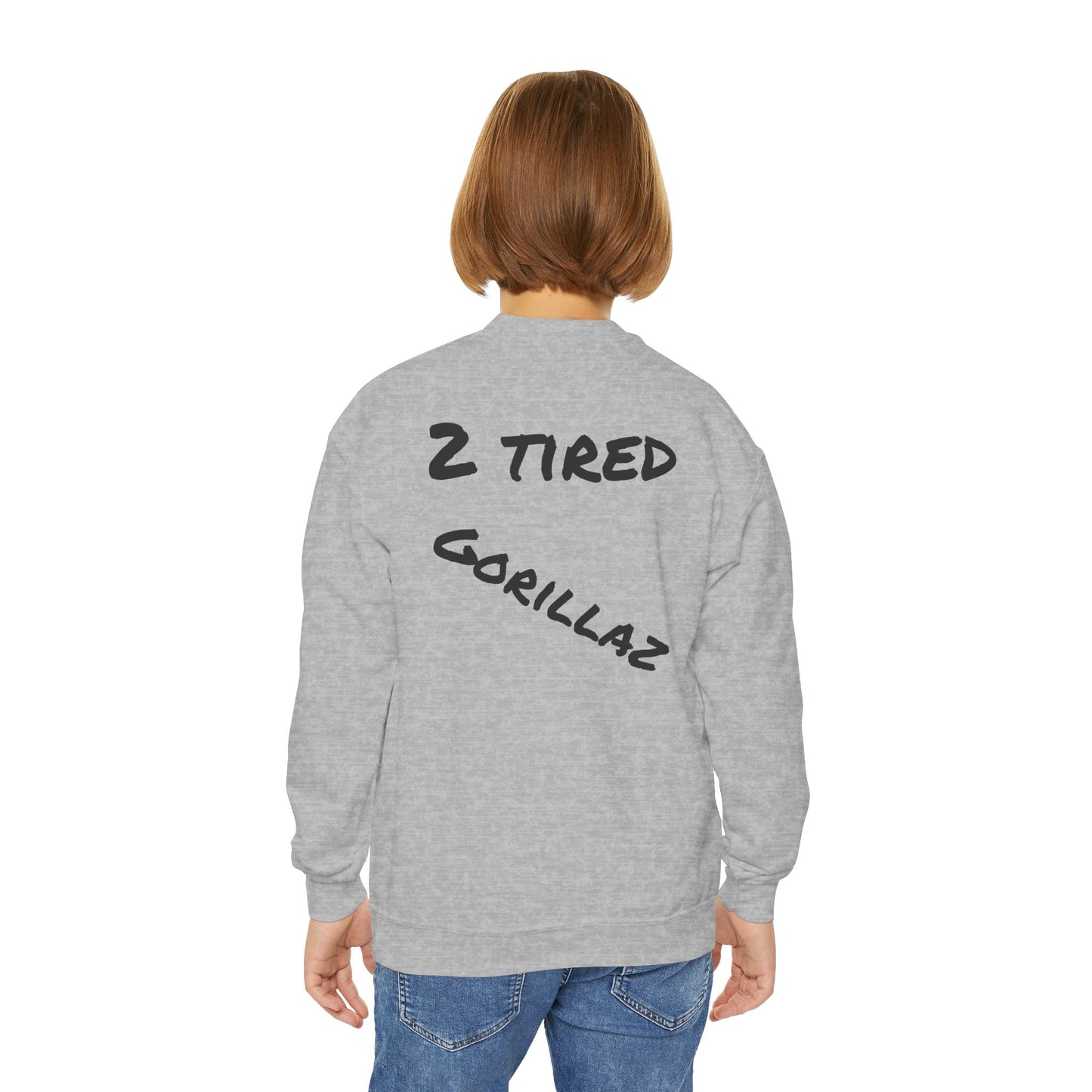 2 Tired Gorillaz, Teen Crewneck Sweatshirt