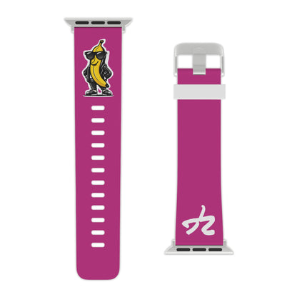 2 Tired Gorillaz (2TG, Cool Banana), Rubber Watch Band for Apple Watch (Dark Pink)