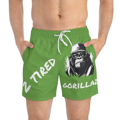 2 Tired Gorillaz, Swim Shorts (Green)