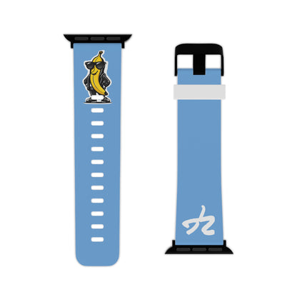 2 Tired Gorillaz (2TG, Cool Banana), Rubber Watch Band for Apple Watch (Blue)