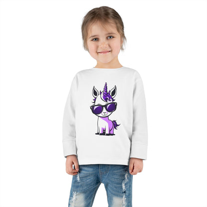 2 Tired Gorillaz, (Lina Unicorn) Toddler Long Sleeve Tee