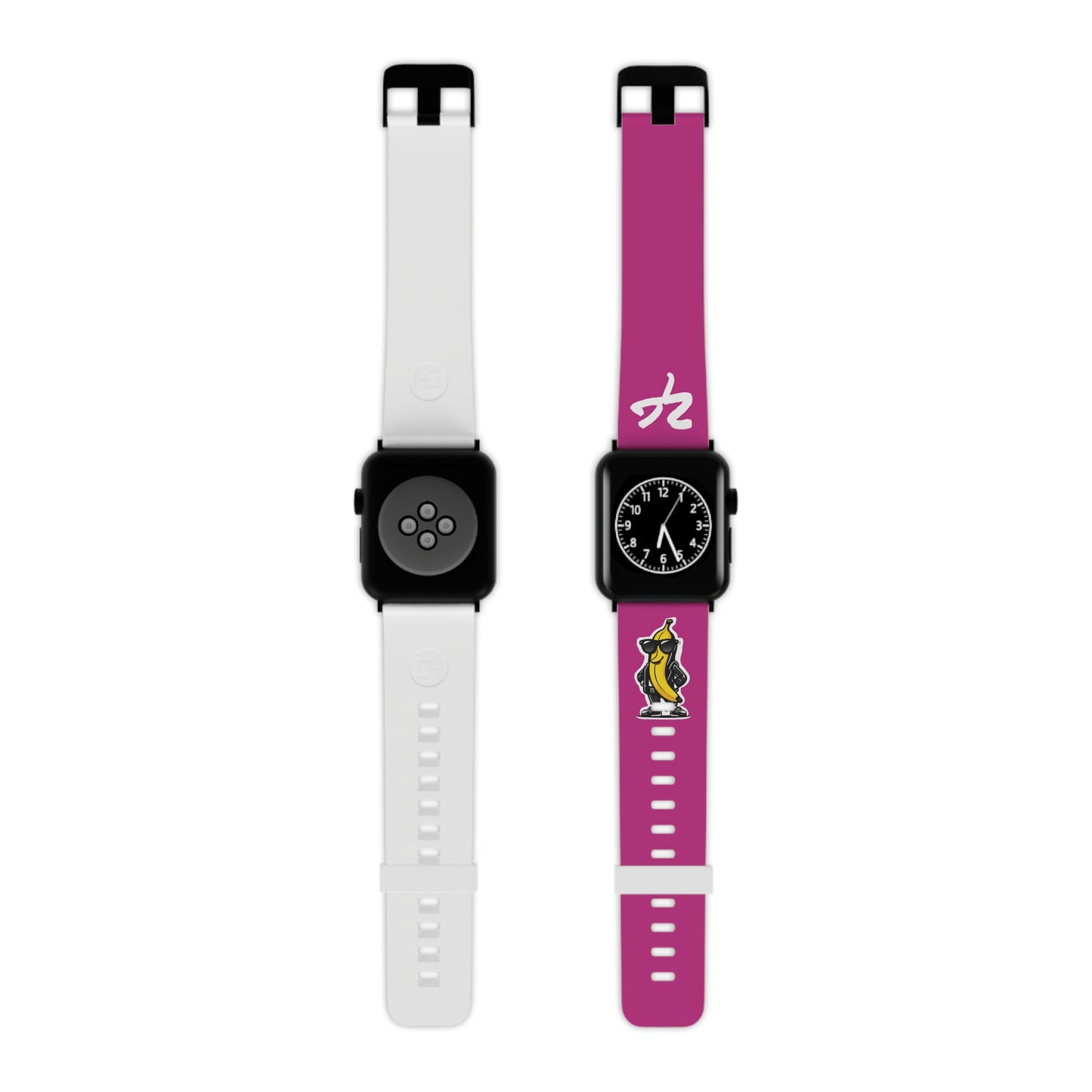 2 Tired Gorillaz (2TG, Cool Banana), Rubber Watch Band for Apple Watch (Dark Pink)