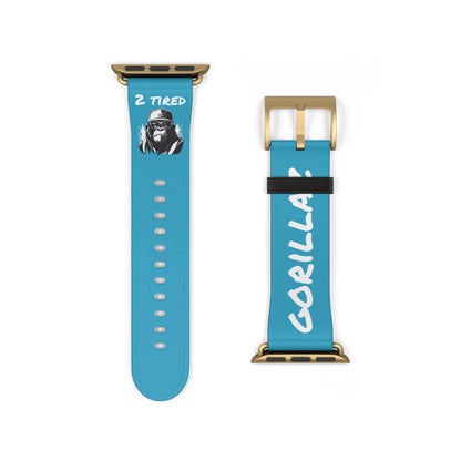 2 Tired Gorillaz, Vegan Leather Watch Band (Turquoise)