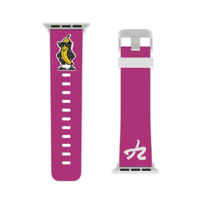 2 Tired Gorillaz (2TG, Cool Banana), Rubber Watch Band for Apple Watch (Dark Pink)