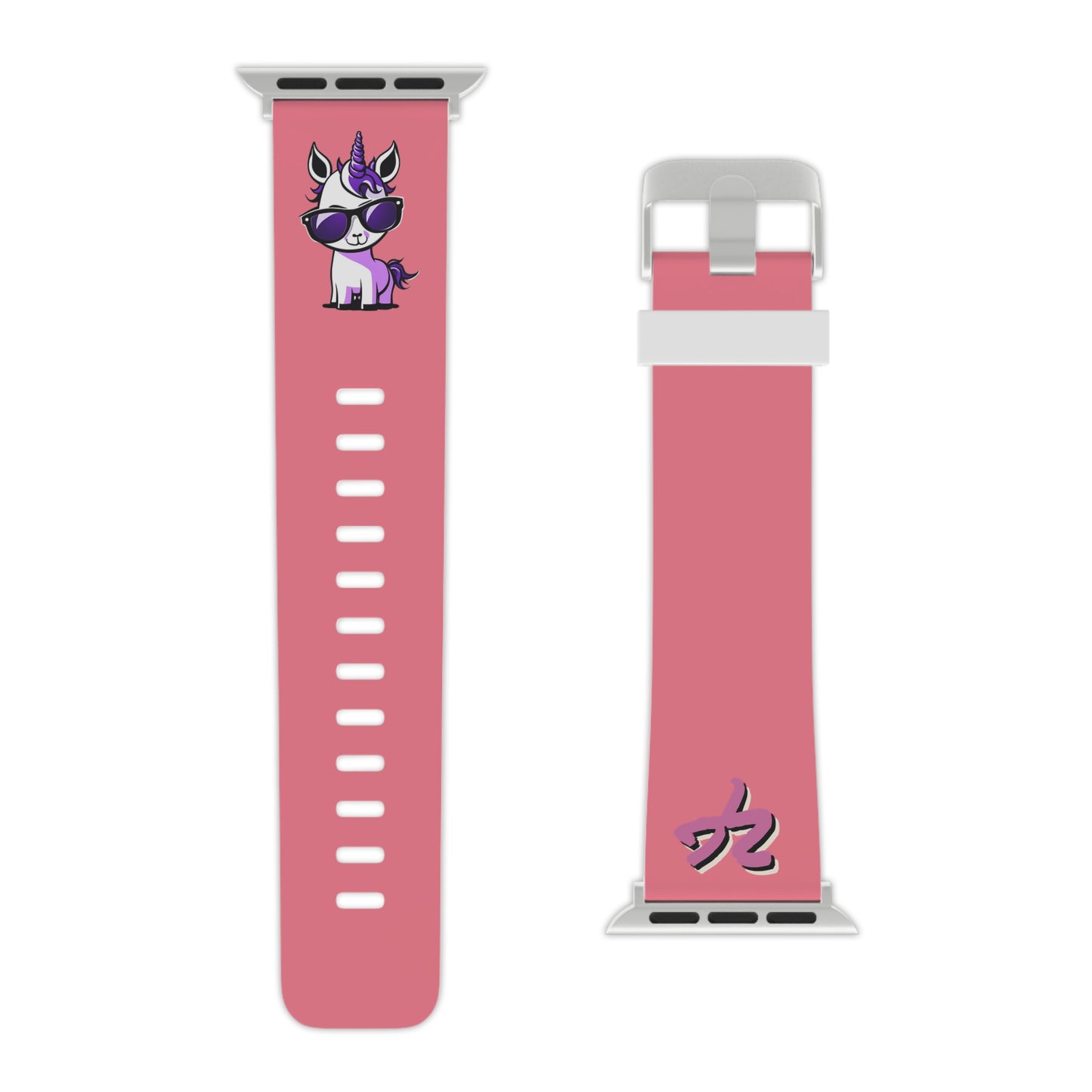 2TG (Lina Unicorn), Rubber Watch Band for Apple Watch (Cotton Candy)