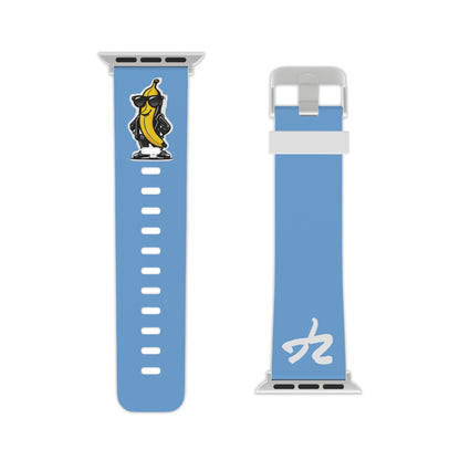 2 Tired Gorillaz (2TG, Cool Banana), Rubber Watch Band for Apple Watch (Blue)