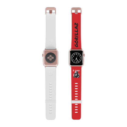 2 Tired Gorillaz, Rubber Watch Band for Apple Watch (Red)