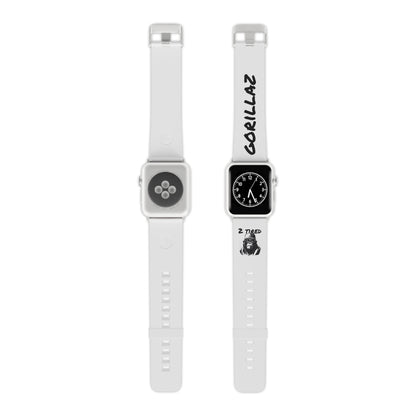 2 Tired Gorillaz, Rubber Watch Band for Apple Watch (White)