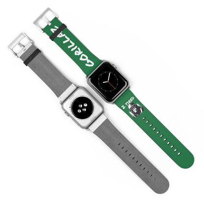 2 Tired Gorillaz, Vegan Leather Watch Band (Green)