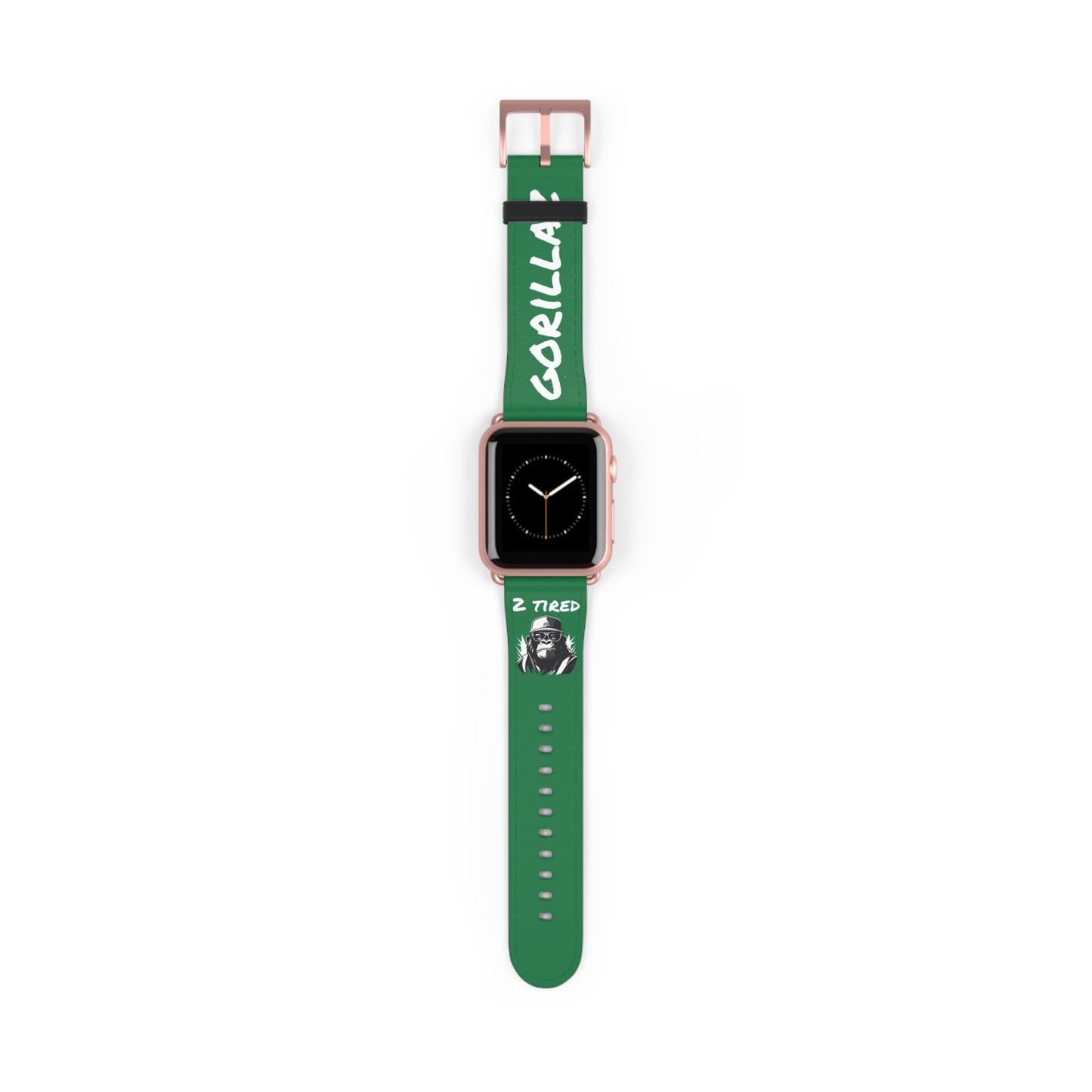 2 Tired Gorillaz, Vegan Leather Watch Band (Green)