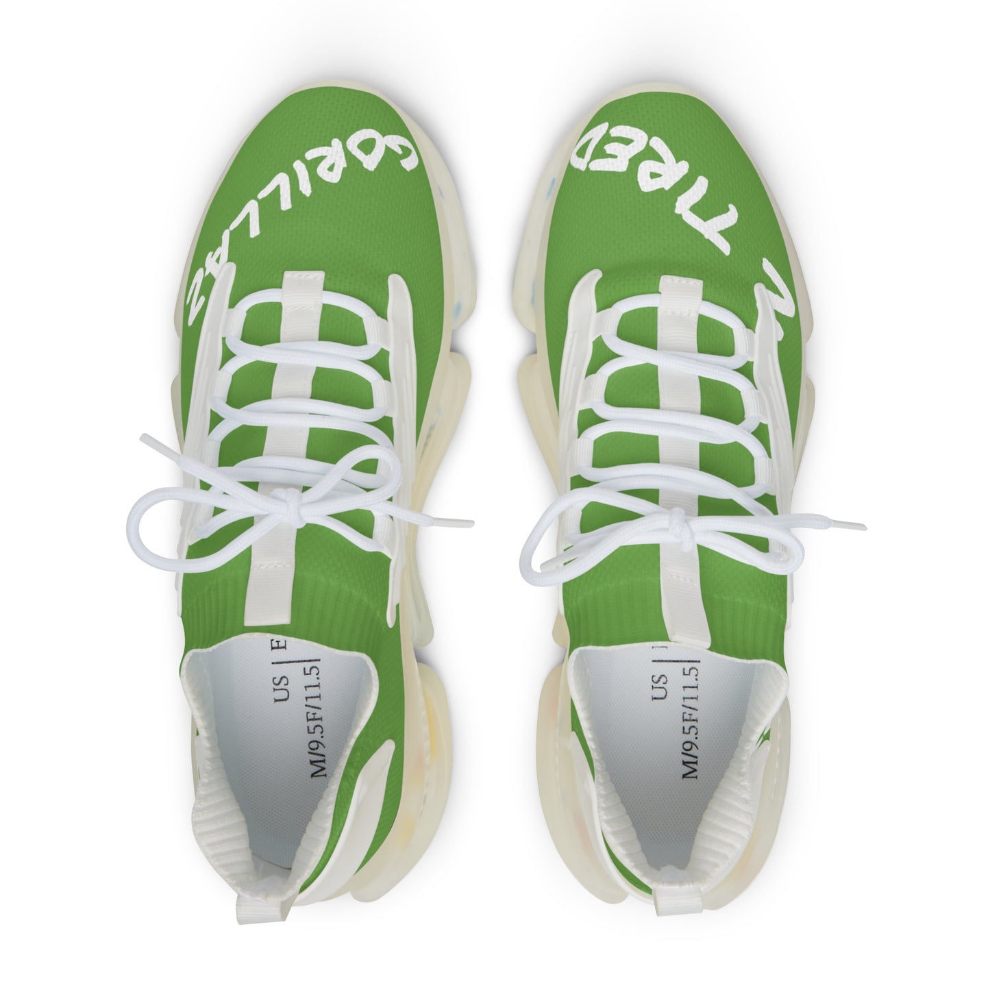 2 Tired Gorillaz, Men's Mesh Sneakers (Green)