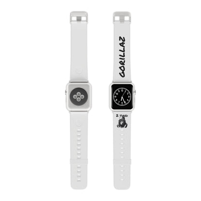 2 Tired Gorillaz, Rubber Watch Band for Apple Watch (White)