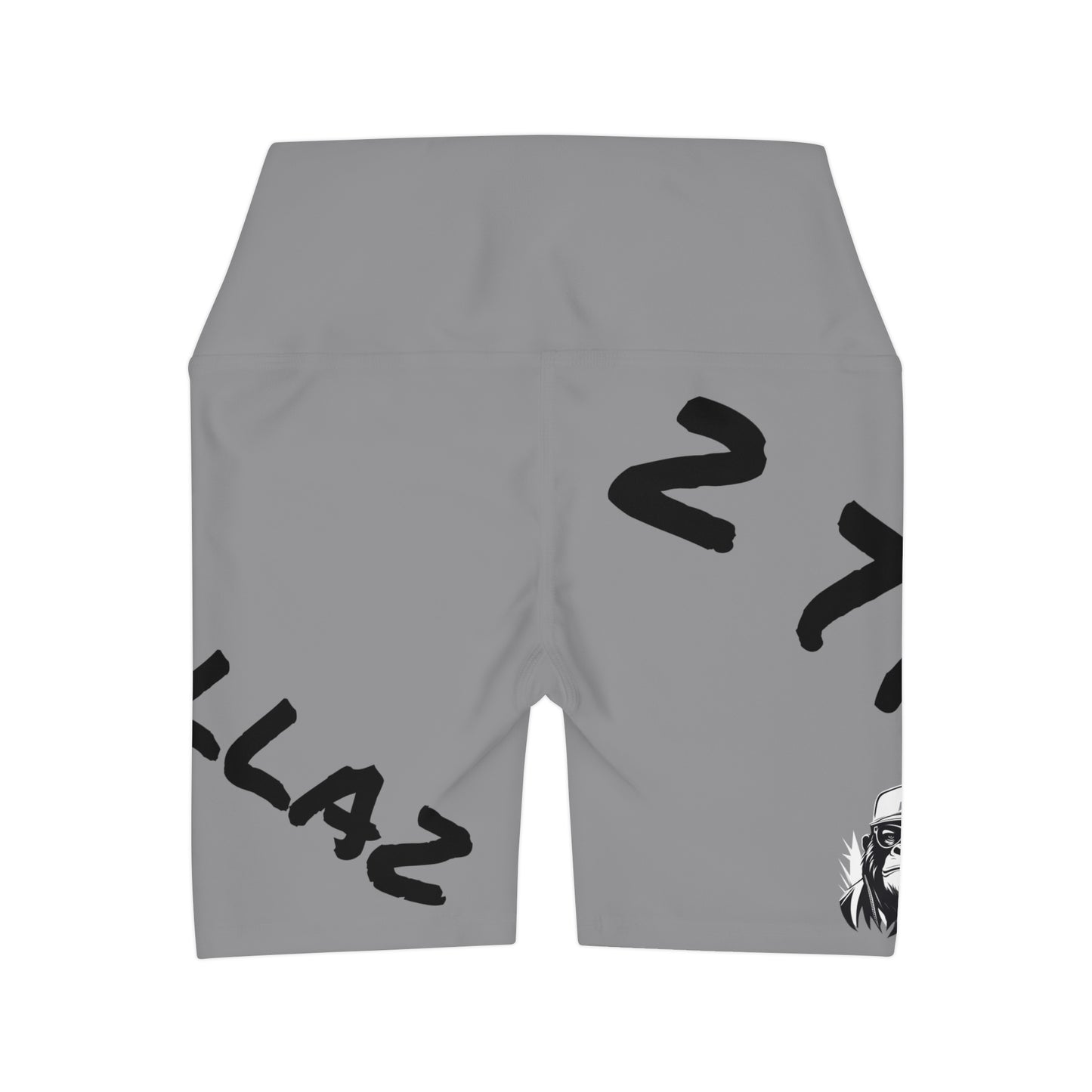 2 Tired Gorillaz, High Waisted Gym Shorts (Grey)