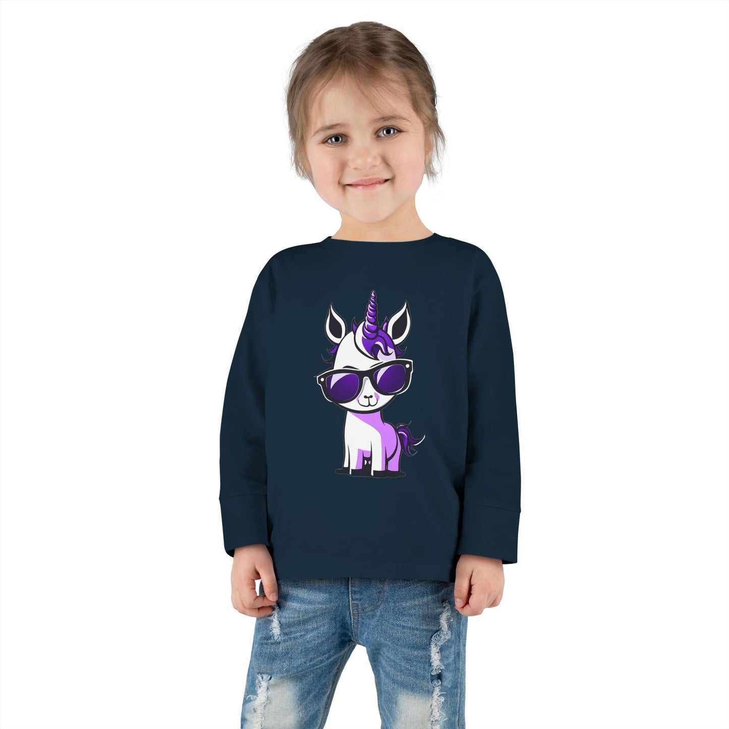 2 Tired Gorillaz, (Lina Unicorn) Toddler Long Sleeve Tee