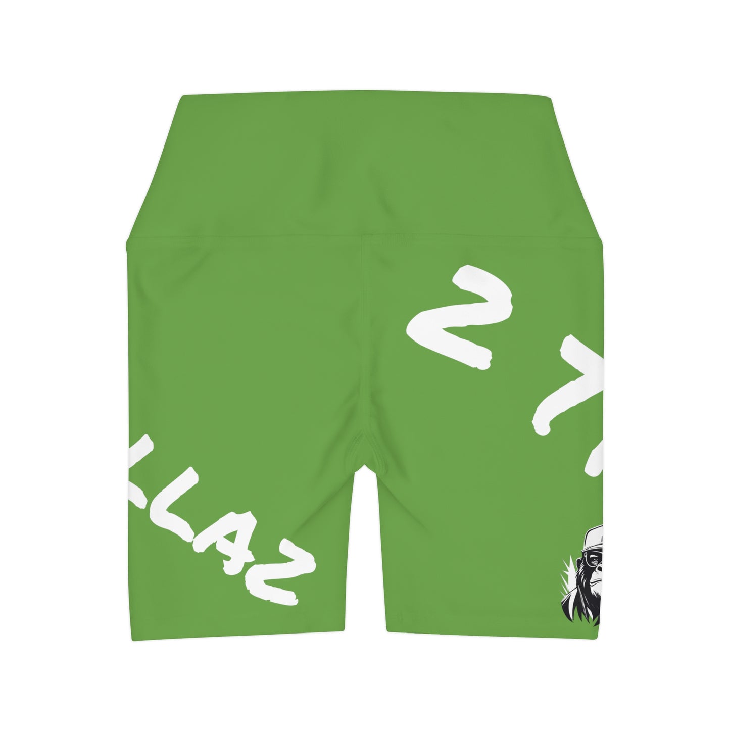 2 Tired Gorillaz, High Waisted Gym Shorts (Green)