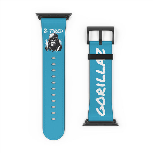 2 Tired Gorillaz, Vegan Leather Watch Band (Turquoise)