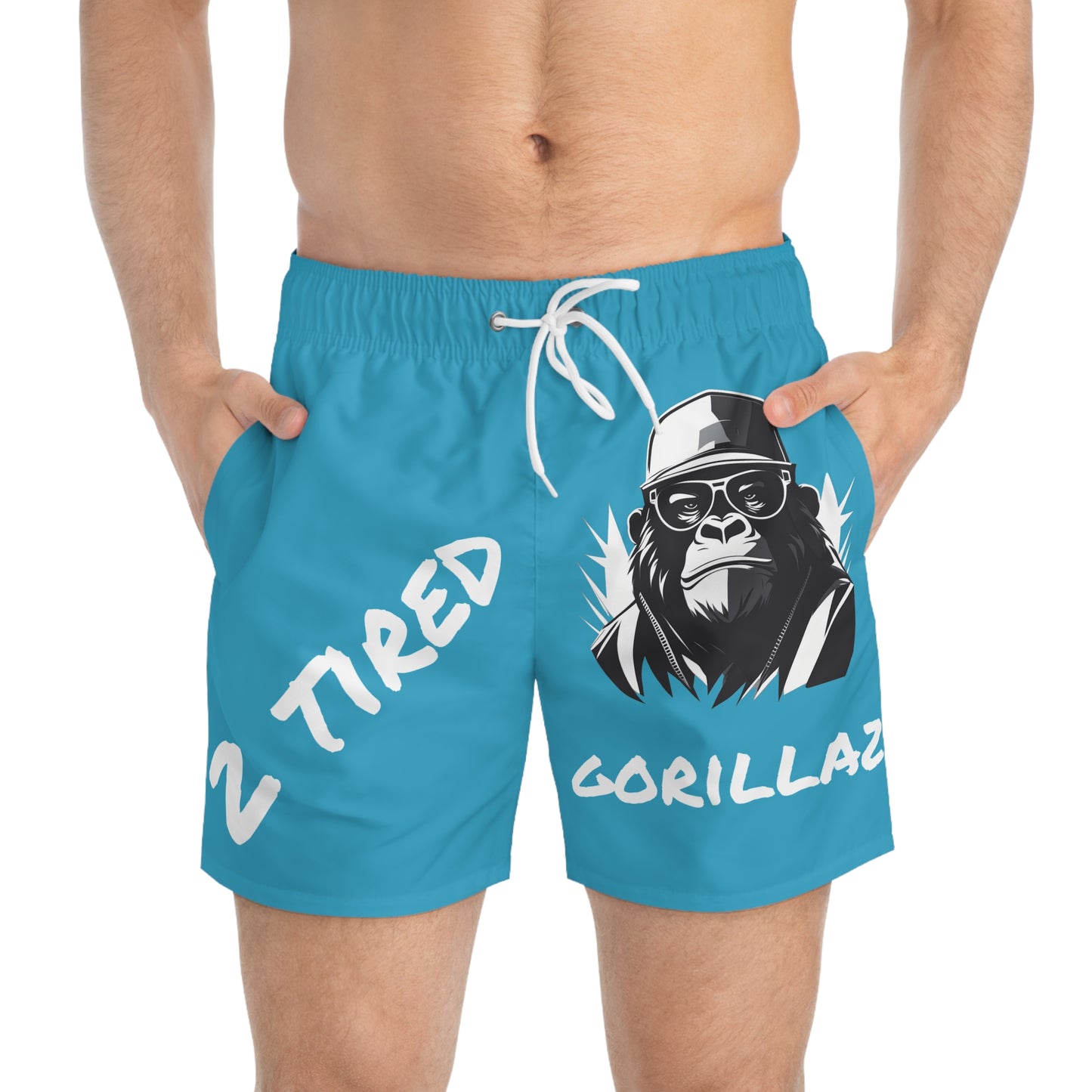 2 Tired Gorillaz, Swim Shorts (Turquoise)