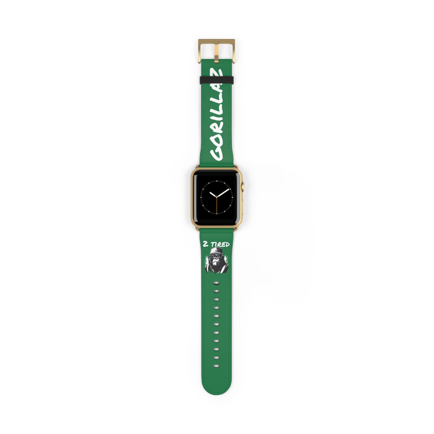 2 Tired Gorillaz, Vegan Leather Watch Band (Green)