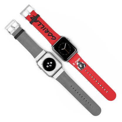 2 Tired Gorillaz, Vegan Leather Watch Band (Red)