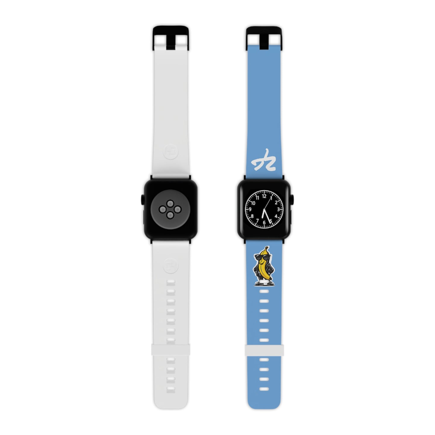 2 Tired Gorillaz (2TG, Cool Banana), Rubber Watch Band for Apple Watch (Blue)