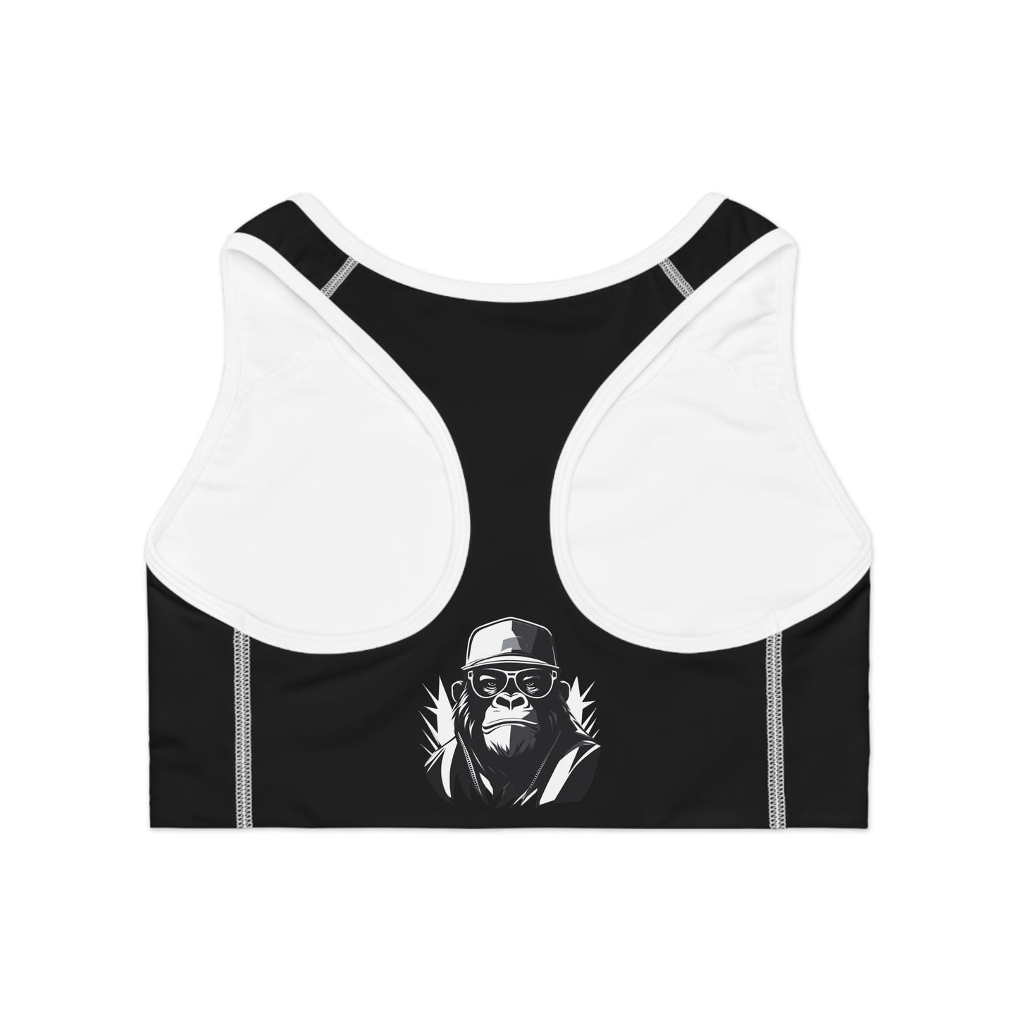 2 Tired Gorillaz (2TG), Sports Bra (Black)