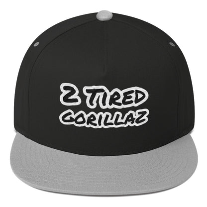 2 Tired Gorillaz Embroided Flat Bill Snapback Cap