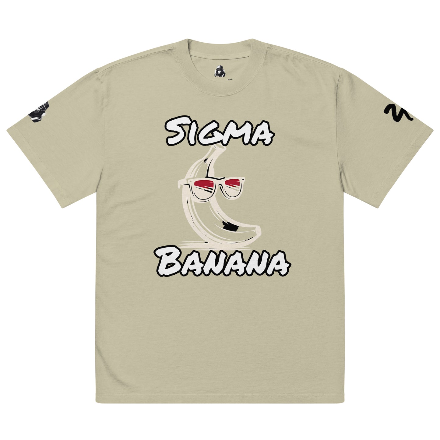 2 Tired Gorillaz, (2TG, Sigma Banana) Oversized faded t-shirt